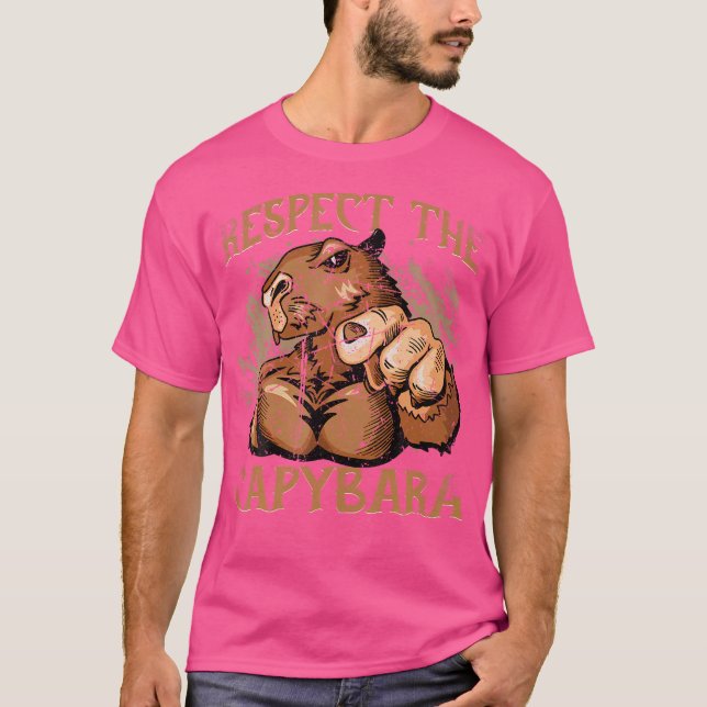 Respect The Capybara Rodent Capybara T-Shirt (Front)