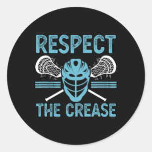 Respect The Crease Funny Lacrosse Player Lax Goali Classic Round Sticker