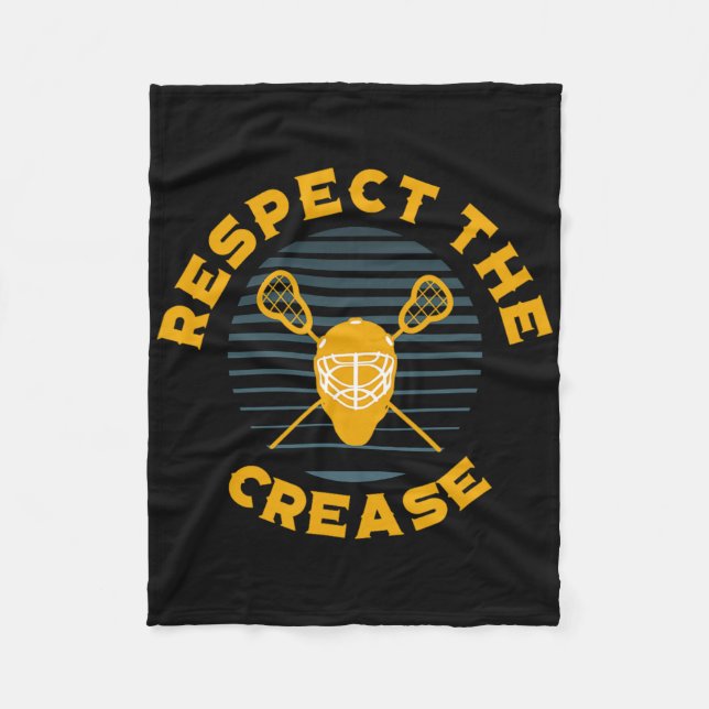 Respect The Crease Lacrosse Goalie  Fleece Blanket (Front)