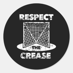 Respect The Crease Lacrosse Lax Goalie  Classic Round Sticker