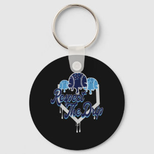 Respect The Drip Baseball Home Plate With Sprinkle Key Ring