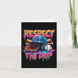 Respect The Drip Baseball Ice Cream Drip Vibes Squ Card