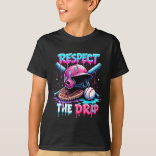 Respect The Drip Baseball Ice Cream Drip Vibes Squ T-Shirt