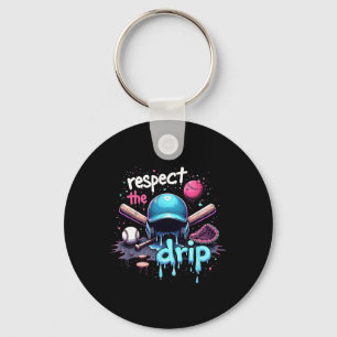Respect The Drip Baseball Swag Cool Sports Art Cos Key Ring