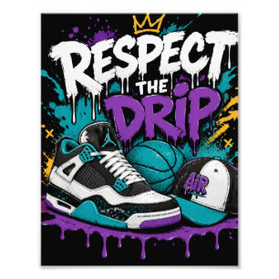 Respect The Drip Basketball Design Photo Print