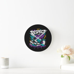 Respect The Drip Basketball Design Round Clock