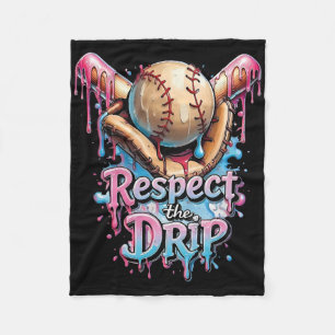 Respect The Drip Bysebyll Home Plate Ice Cream Dri Fleece Blanket