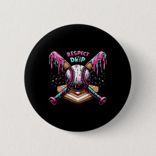 Respect The Drip Bysebyll Home Plate With Sprinkle 6 Cm Round Badge