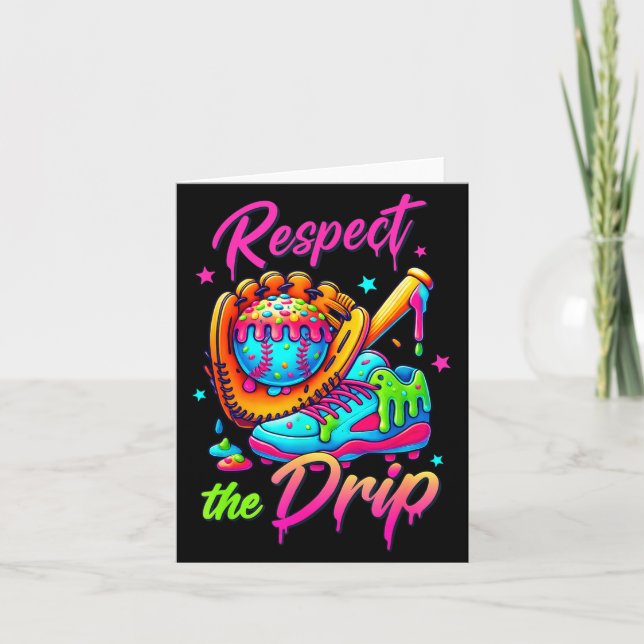 Respect The Drip Cool Ice Cream Drip Style For Boy Card (Front)
