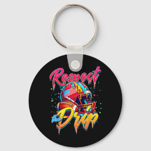Respect The Drip Football Ice Cream Drip With Spri Key Ring