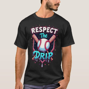 Respect The Drip Funny Baseball Ice Cream Drip T-Shirt
