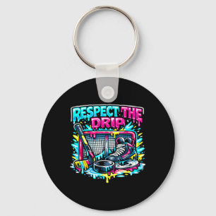 Respect The Drip Hockey Ice Cream Pastel Youth N Key Ring