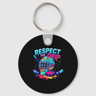 Respect The Drip Ice Hockey Stick &amp; Puck Dripn Key Ring