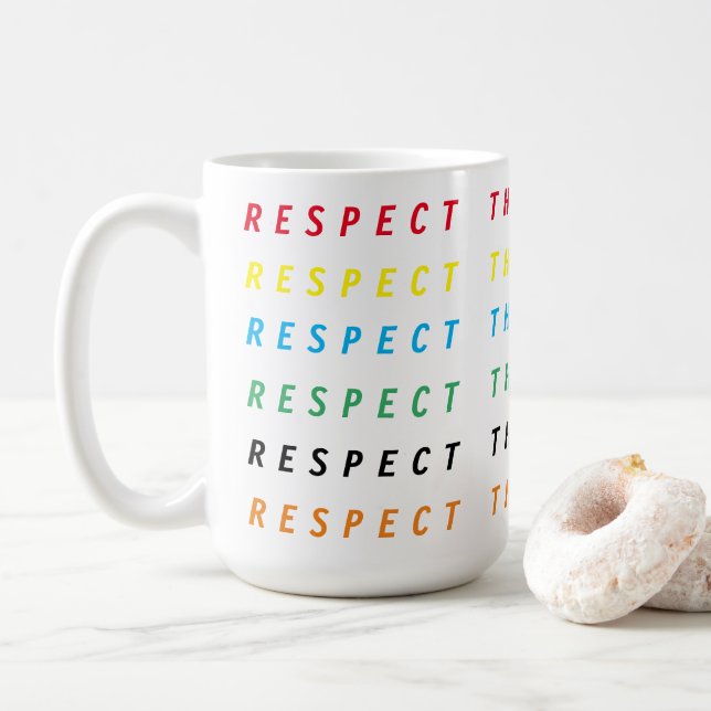 Respect the drip Karen funny teen slang coffee mug (With Donut)