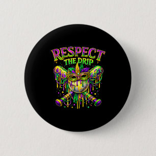 Respect the drip mardi gras baseball ice cream boy 6 cm round badge