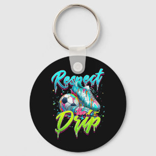 Respect The Drip Soccer Ice Cream Drip With Sprink Key Ring