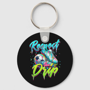 Respect The Drip Soccer Ice Cream Drip With Sprink Key Ring