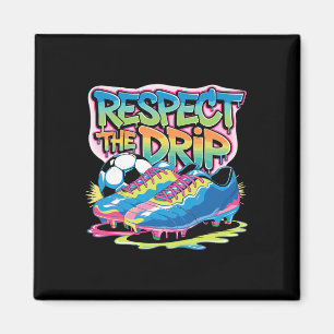 Respect The Drip Soccer Ice Cream Drip With Sprink Magnet