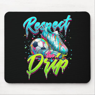 Respect The Drip Soccer Ice Cream Drip With Sprink Mouse Mat
