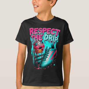Respect The Drip Soccer Ice Cream Drip With Sprink T-Shirt