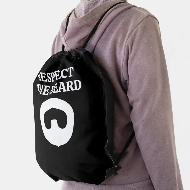 Respect the goatee beard funny drawstring bag Zazzle