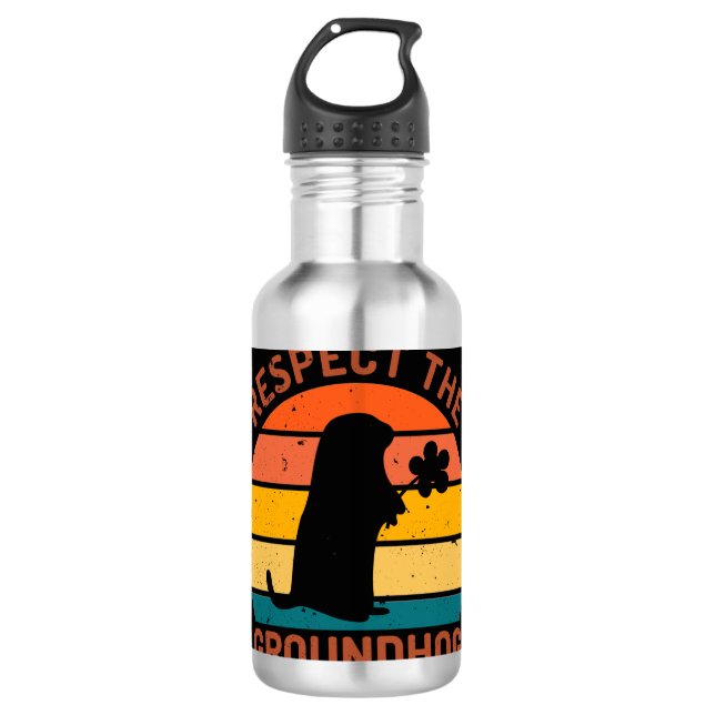 Respect The Groundhog 710 Ml Water Bottle (Front)