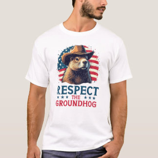 Respect The Groundhog - Cowboy Vibes T-Shirt