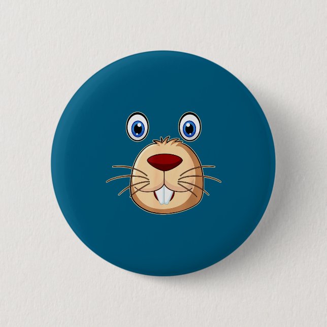 Respect The Groundhog Day Funny Groundhog Face  6 Cm Round Badge (Front)