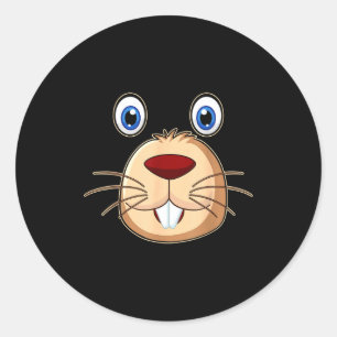 Respect The Groundhog Day Funny Groundhog Face  Classic Round Sticker