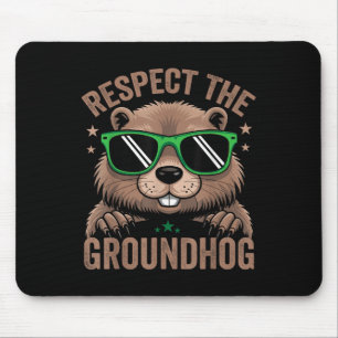 Respect The Groundhog Flag Usa Woodchuck Ground Ho Mouse Mat