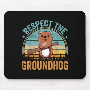 Respect The Groundhog Flag Usa Woodchuck Ground Ho Mouse Mat