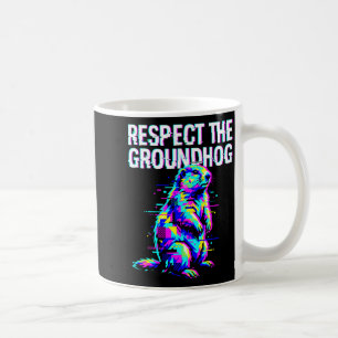 Respect The Groundhog Funny Groundhog Day Retro  Coffee Mug