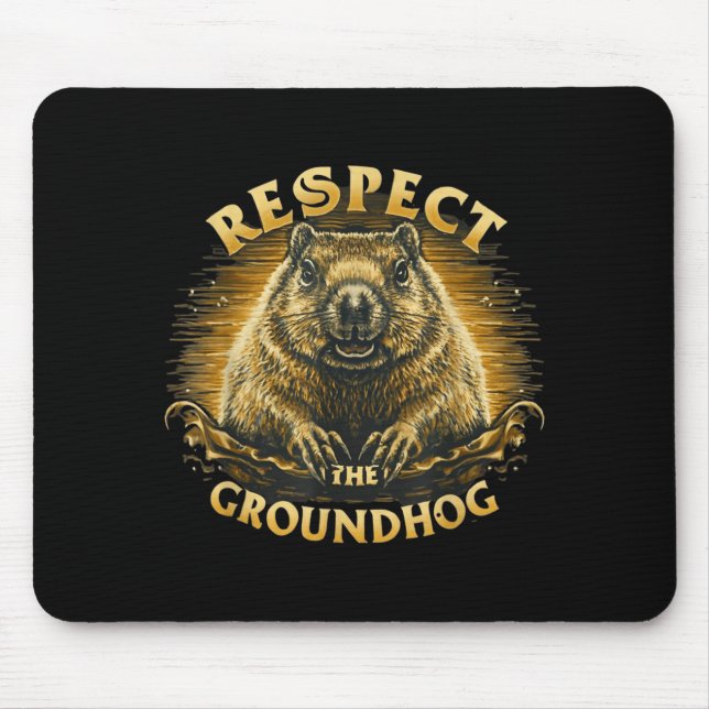 Respect The Groundhog  Mouse Mat (Front)