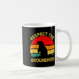 Respect The Groundhog Rodents Cute Vintage Retro G Coffee Mug