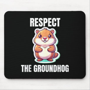 Respect The Groundhog Whisperer Funny Vintage Tank Mouse Mat