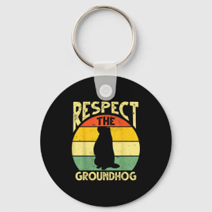 Respect The Groundhog Woodchuck Design Ground Hog Key Ring