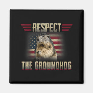 Respect The Groundhog Woodchuck Photo Groundhog Magnet