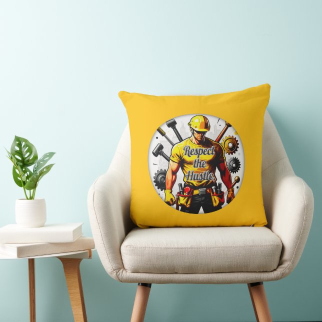 Respect the Hustle Construction Worker Design – La Cushion (Chair)