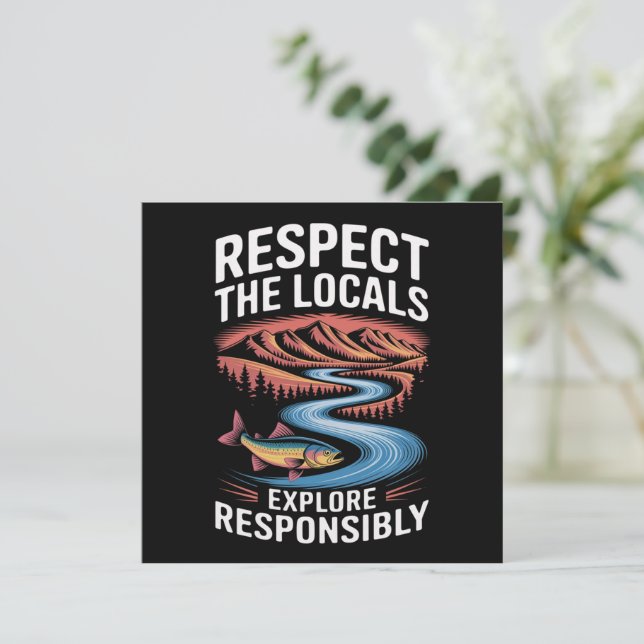 Respect the Locals Fish Ocean Save the Planet  Invitation (Standing Front)