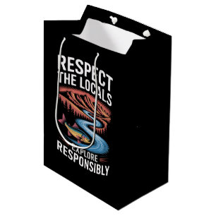 Respect the Locals Fish Ocean Save the Planet  Medium Gift Bag
