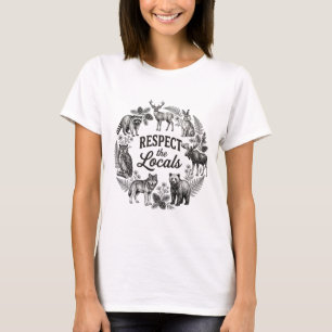 Respect the Locals Forest Wildlife Shirt Vintage