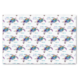 Respect the Locals Sea Turtle Tie Dye Beach Quote Tissue Paper