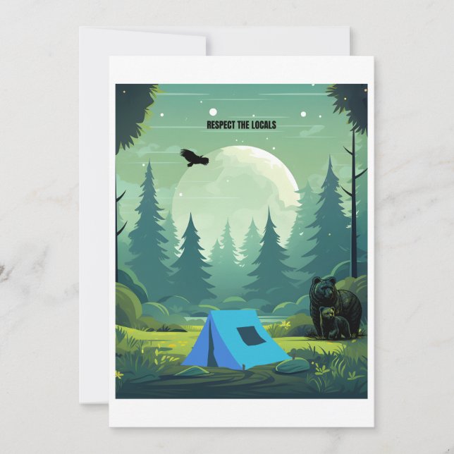 Respect the Locals – Wilderness Bear  Holiday Card (Front)