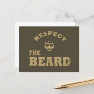 respect the man with beard holiday postcard