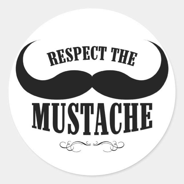 Respect The Moustache $9.95 Stickers (20 pack) (Front)