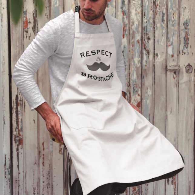 Respect the Moustache Hipster Bro-stache Long Apron (Creator Uploaded)