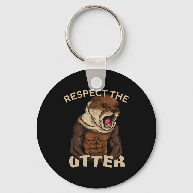 Respect The Otter - Muscular Fitness Bodybuilder A Key Ring (Front)