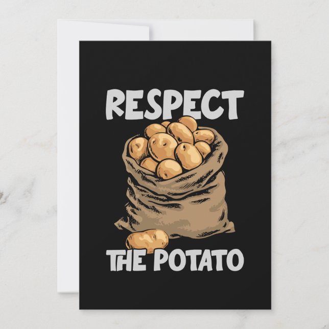 Respect The Potato Funny Root Vegetable Potatoes Save The Date (Front)