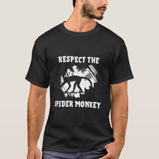 Respect The Spider Monkey Endangered Monkey T-Shirt (Front)
