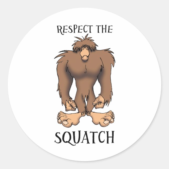 RESPECT THE SQUATCH CLASSIC ROUND STICKER (Front)